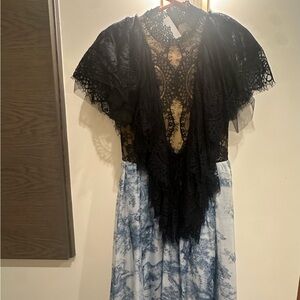 Long maxi dress black lace
 flowy dress